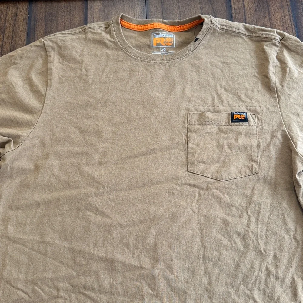 Carhartt medium and Timberland large Brown and Tan Pocket Tees - Picture 7 of 9